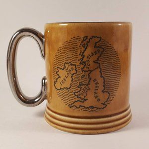 RARE Great Britain &Thames Valley maps mug tankard made by Britannia Designs